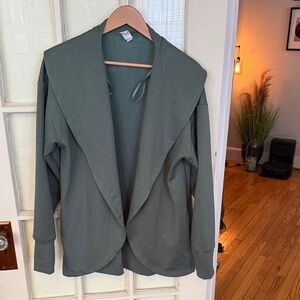 90 degree green cardigan, womens M